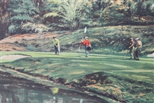 1966 Play On The 12th Green Masters Ltd Ed Watercolor Print Signed by Artist Arthur Weaver w/Remarque