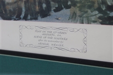 1966 Play On The 12th Green Masters Ltd Ed Watercolor Print Signed by Artist Arthur Weaver w/Remarque