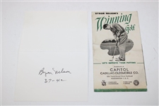 Byron Nelson Signed ANGC Postcard w/Winning Golf Guide & Winning Moments Booklet JSA ALOA