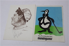 Gary Player Signed The Pro's Favorite Bird Page & Lee Trevino Signed Drawing JSA ALOA