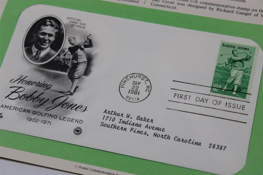 1988 Saluting Francis Ouimet & 1981 Honoring Bobby Jones FDC's on Postal Commemorative Society Pages