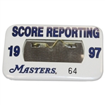 1997 Masters Tournament Scorer Badge #64 - Tiger Woods First Masters Win