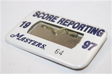 1997 Masters Tournament Scorer Badge #64 - Tiger Woods First Masters Win