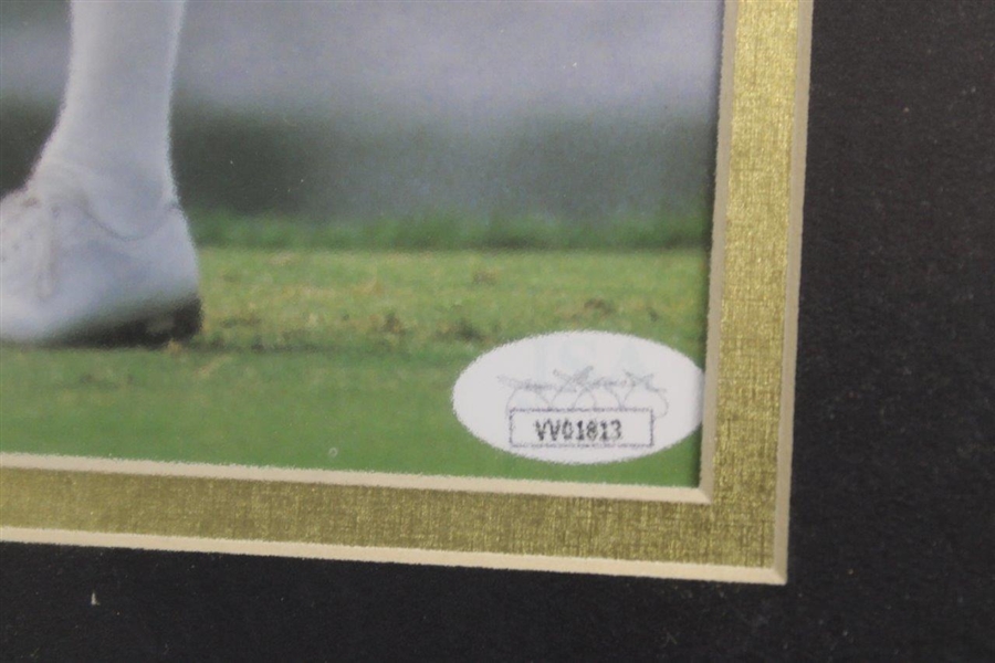 Payne Stewart Signed 8x10 Photo Teeing Off in Bears Attire - Framed JSA #VV01813