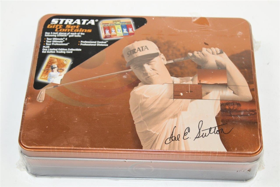 Hal Sutton Unopened Strata Dozen Golf Ball Set Tin with Ltd Ed Golf Card - Sealed
