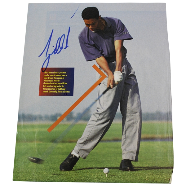 Tiger Woods Early to Mid 1990's Signed 'Late Release Position' Magazine Page JSA ALOA