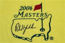 Phil Mickelson Signed 2006 Masters Tournament Embroidered Flag JSA ALOA