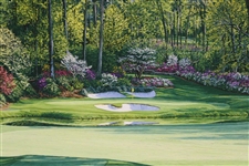 2010 Augusta National Golf Club 12th Hole 'Golden Bell' Small Print Signed by Artist Linda Hartough
