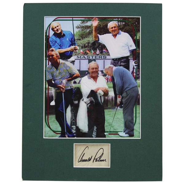 Arnold Palmer Matted Collage Photo with Cut Signature JSA ALOA