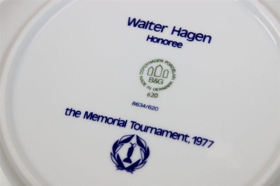 1977 Walter Hagen The Memorial Tournament Ltd Ed Copenhagen Porcelain Plate in Original Box