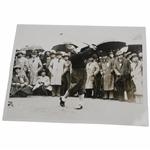 1937 Gene Sarazen Tokyo Golf Club Original Swinging In The Rain Wire Photo