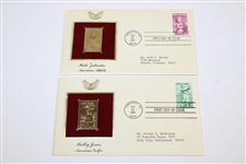 Bobby Jones & Babe Zaharias 1981 Pinehurst Golf Foil Stamp Set & First Day Of Issue 1981 Pinehurst