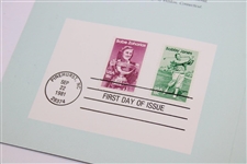 Bobby Jones & Babe Zaharias 1981 Pinehurst Golf Foil Stamp Set & First Day Of Issue 1981 Pinehurst
