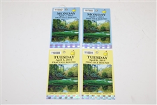 2014 Masters Program, 4 Tickets (Mon & Tues), 3 Pairings Sheets, Yardage Guide, Spec Guide & Info