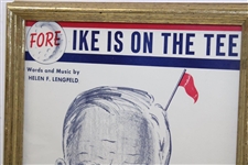 1953 Original Sheet Music The Golfer’s Song 'Fore Ike Is On The Tee' - Framed