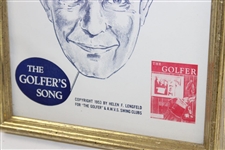 1953 Original Sheet Music The Golfer’s Song 'Fore Ike Is On The Tee' - Framed