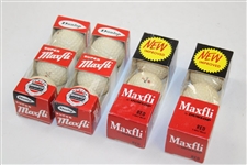 Dunlop Padded Acushnet Green Leatherette ball box of 12 Dunlop Red & Super Maxfli Balls