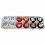 Dozen Dunlop Golf Balls - White Warwick (4), Red Warwick (4), Black 65 (3) & Dk Red
