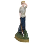 Antique Lady Golfer 'Surveying the Course' Doorstop - 7” tall