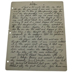 Charles 'Chick' Evans Handwritten 1928 US Open Preview Titled '286' (His Record 1916 US Open Score) - Significant Content