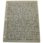 Charles 'Chick' Evans Handwritten 1928 US Open Preview Titled '286' (His Record 1916 US Open Score) - Significant Content