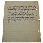 Charles 'Chick' Evans Signed Handwritten 1907 'A Snowstorm in May'