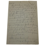 Charles 'Chick' Evans Handwritten 6 Pages for North Dallas Examiner - Red Cross War Matches