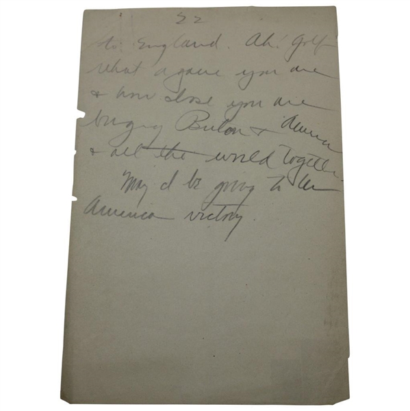 Charles 'Chick' Evans Handwritten 22 Pages 'Two Months From Today' - Referencing British Amateur Championship