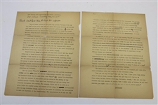 1922 'Western Golf Association' by A.R. Gates Typed Letter to Chick Evans - 'Don't Lose - We Have No Copies!'