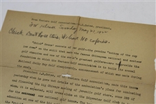 1922 'Western Golf Association' by A.R. Gates Typed Letter to Chick Evans - 'Don't Lose - We Have No Copies!'