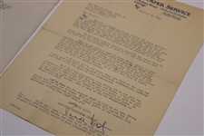 Charles 'Chick' Evans Handwritten Letter with Two Comic Strips and National Newspaper Service Info.