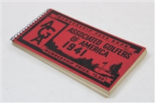 1941 Associated Golfers of America Membership Pass Book No. 4790 G in Cover