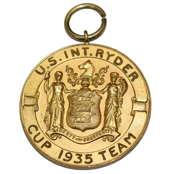 Horton Smith's 1935 US Ryder Cup Team Gold Medal