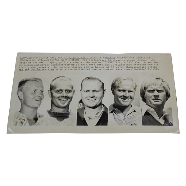 1975 AP Wire Photo Jack Nicklaus Through The Years 1956-75