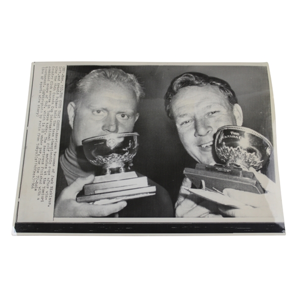 1966 AP Wire Photo Jack Nicklaus & Arnold Palmer Win Canada Cup
