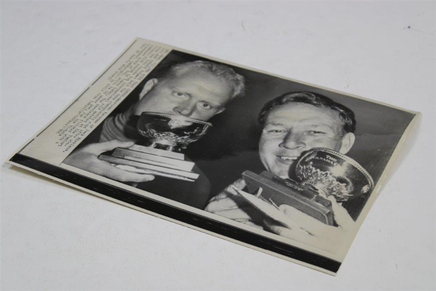 1966 AP Wire Photo Jack Nicklaus & Arnold Palmer Win Canada Cup
