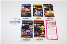 Six (6) 1995 & 2012 Ryder Cup Tickets Plus 1999 Buick Clubhouse Badge