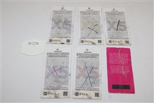 Six (6) 1995 & 2012 Ryder Cup Tickets Plus 1999 Buick Clubhouse Badge