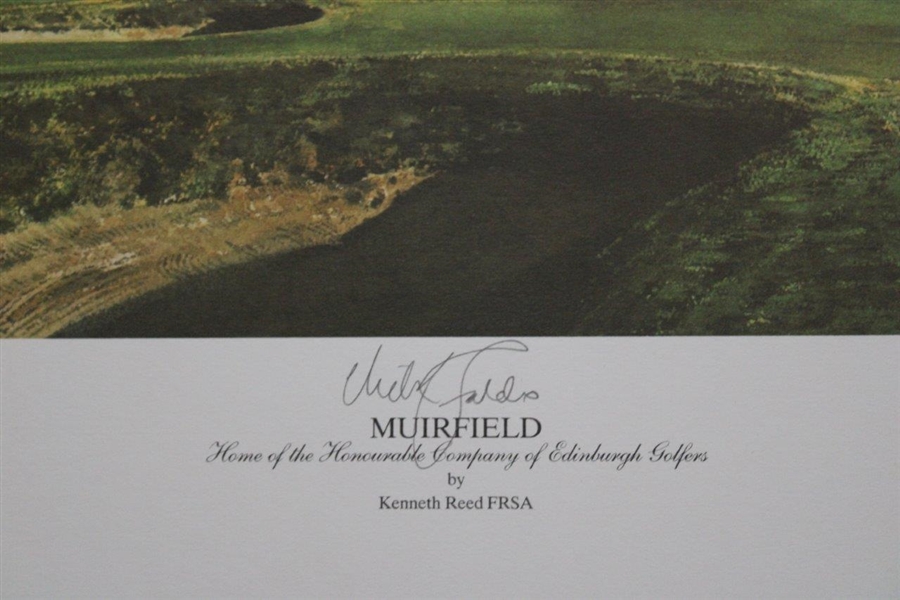 Nick Faldo Signed 'Muirfield Clubhouse' Kenneth Reed Poster JSA ALOA