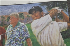 Tiger Woods, Daly, Watson & Couples Signed Ltd Ed 1996 The Skins Game Print JSA ALOA