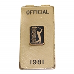 1981 Official PGA Tour Money Clip - 12kt Gold Filled