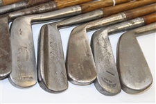 Thirteen (13) Various Wood Shaft Irons & Putters