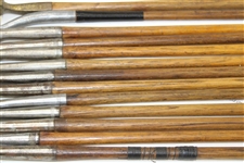 Thirteen (13) Various Wood Shaft Irons & Putters