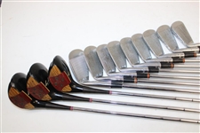 Ben Hogan '1973' Irons & Woods w/Wedge in Gray Hogan Bag w/Dozen Golf Balls