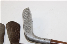 c.1920 Assembled Wood Shaft Various Play Set of Irons & Woods in Bag