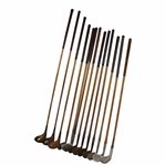 c.1920 Assembled Wood Shaft Various Play Set of Irons & Woods in Bag