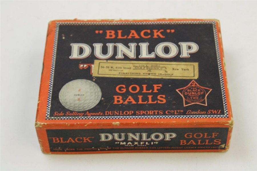 Vintage Dunlop Black Maxfli Golf Ball Box
