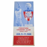 1968 American Golf Classic at Firestone Country Club Fact Sheet with Arnold Palmer Cover