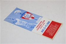 1968 American Golf Classic at Firestone Country Club Fact Sheet with Arnold Palmer Cover
