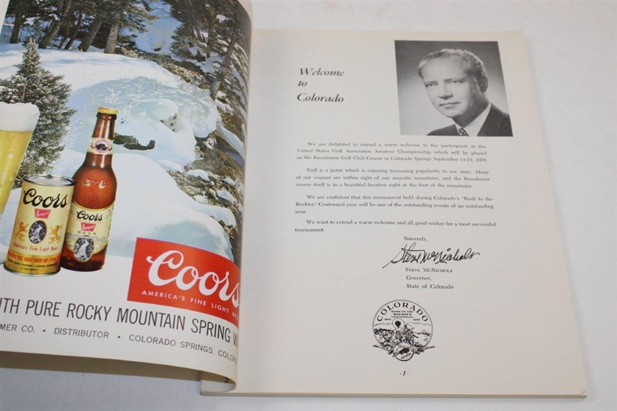 1959 US Amateur at The Broadmoor Golf Club Official Program - Jack Nicklaus Winner